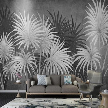 Personalizado de Floresta tropical, a Planta de Folha de Bananeira papel de Parede para sala de estar em 3D Mural de Fundo Mural 3D papel de parede Quarto decoração home
