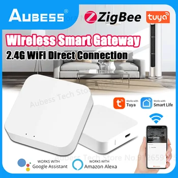 AUBESS Tuya ZigBee Gateway Smart Hub Wireless Home da Ponte Através do Smart App Vida Alexa Inicial do Google Assistente de Voz Controle Remoto