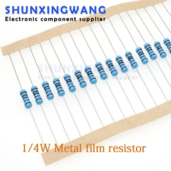 100pcs 1/4W Metal filme resistor de 1R ~ 1M 100R 220R 330R 1 K 1.5 K 2.2 K 3.3 4.7 K K K 10 K 22 47K 100 MIL DE 100 A 220 330 1K5 2K2 3K3 4K7 ohms