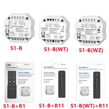 RF + Push CA de Fase de corte do Redutor De 2,4 G RF controlador LED S1-B CH*1,5 A S1-B(WT) WiFi & RF CA Triac Dimmer APP mudar de cor única
