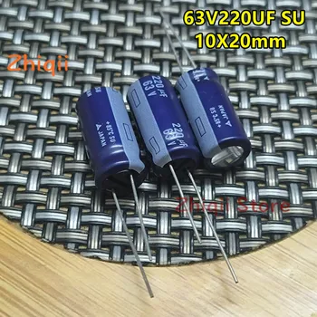 10pcs/30pcs 220uF 63v M Novo original SU 63V220UF 10x20mm de Áudio capacitor de 220UF/63V Belo som do capacitor Azul shell