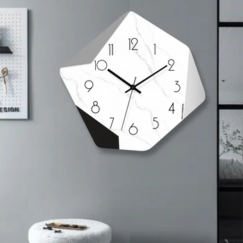 Moderno Relógio de Parede Grande Decorativo Modelos de Sala de estar de Moda Nórdica Branco Relógio de Parede do Quarto do Relógio De Parede Arte de Parede AB50WC