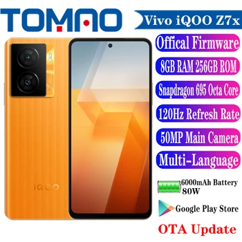 Original Novo Oficial da Vivo iQOO Z7x 5G Smartphone Snapdragon 695 Octa Core 6.64