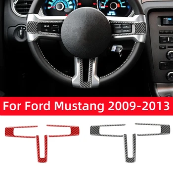 Para Ford Mustang 2009-2014 Acessórios De Carro Volante, O Painel Adesivo Decalque De Fibra De Carbono, Estofos Tampa Decoração Quadro