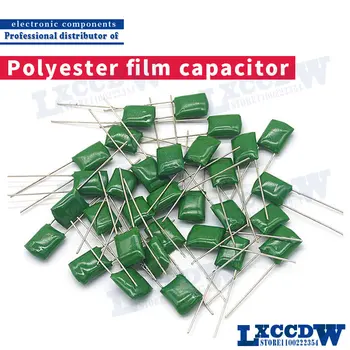 50pcs filme de Poliéster capacitor 100V 1nF nF de 1,5 a 2,2 nF 100nF 2A471J 2A102J 2A152J 2A222J 2A392J 2A332J 2A472J 2A103J 2A473J 2A104J