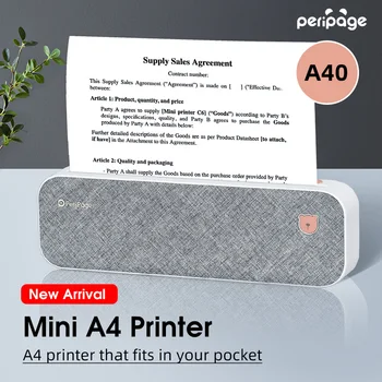 PeriPage A4 Impressora Wireless Direct Impressora Térmica Móvel de Fotos de Papel de Impressora 210mm USB BT Impressão de Arquivo PDF de Imagem Impressoras