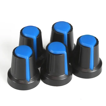 5PCS WH148 Potenciômetro Interruptor Botão Cap AG2 15*17mm de Plástico Azul, Botões de Ameixa Kit de Manopla
