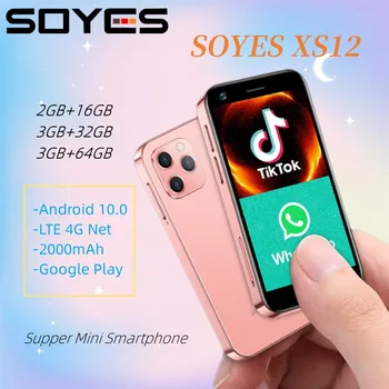 SOYES XS12 4G Desbloqueado Mini Smartphone Android 10.0 3 GB de 64GB Ultra Fina do Cartão do Telefone Móvel XS11 Atualizado Dual SIM Quad Core Célula
