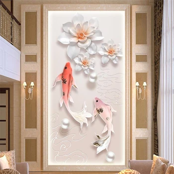 beibehang papel de parede Personalizado sólido 3D mural lula Chinês em relevo jóias varanda flor varanda papel de pared plano de fundo do papel de parede