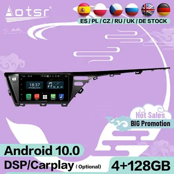 128G Carplay Estéreo Multimídia Android Player 10 Para Toyota Camry 2018 GPS de Navegação Automática de Áudio do Receptor de Rádio Tela da Unidade principal