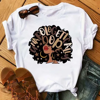 Mulheres negras Senhoras Borboleta Cartoon Impresso anos 90 a Moda Imprimir T-Shirt Roupas Tees Camiseta Para Feminino Top Gráfico T-shirts