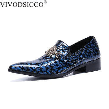 VIVODSICCO Novo de Luxo de Moda italiana Homens Sapatos Apontou Toe Sapatos de Sapatos de Vestido a Imagem da empresa Baile Sapatos Masculinos Zapatos Hombre