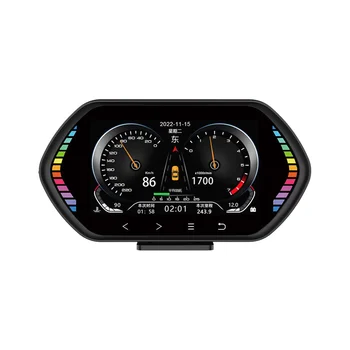 F12 Universal HUD Head-Up Display OBD2 GPS Velocímetro Inclinação Inteligente Medidor de Acessórios do Carro