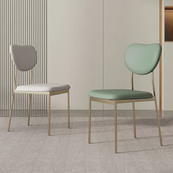 Cadeira com Encosto Nórdicos Minimalista, Confortável e Respirável Cadeira de Luz de Moda de Luxo Cadeiras de Jantar em Aço Inoxidável de Lazer