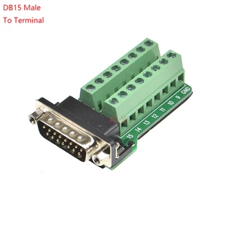 1PCS DB15 de 15 pinos 2 LINHA macho conector para adaptador de terminal D-SUB RS232 PARA RS485 conversor de 15 pinos terminais do Módulo de Sinal
