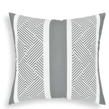 Nordic cinza branco geométricas fronha decoração home do sofá da sala decoração de capa de almofada 40*40 carro cintura fronha