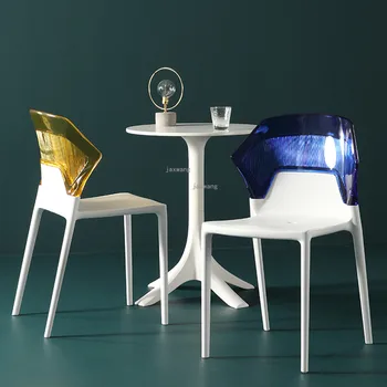 Designer nórdicos Acrílico Transparente Quarto Maquiagem Fezes Família Encosto Plástico Cadeiras de Jantar Modernas Cadeira de Sala de Jantar CN