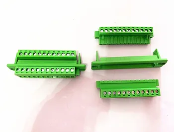 5sets campo de 5,08 mm-11/12/13/14 - 19P verde através da parede pluggable do sexo masculino e feminino plug-in de cobre conector de terminais de