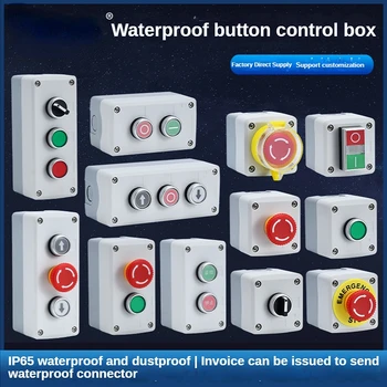 1 2 3 furos high-end botão interruptor de paragem de emergência caixa de controlo botão do elevador impermeável caixa plástica caixa iniciar branco