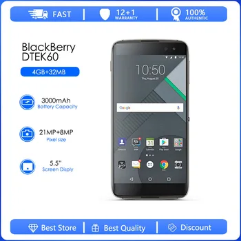 Blackberry DTEK60 Remodelado Original de impressões digitais NFC 21MP Câmara de 5.5 polegadas 4GB de RAM, 32 GB de ROM Quad-core de Celular Android
